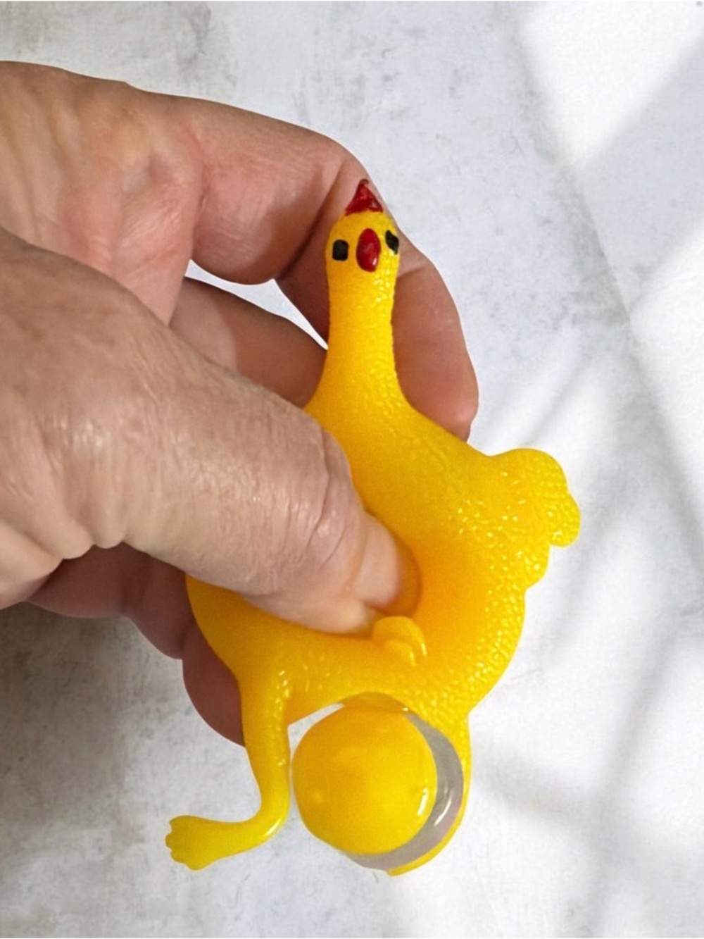 Funny Chicken That Lays an Egg When Squeezed Keychain
